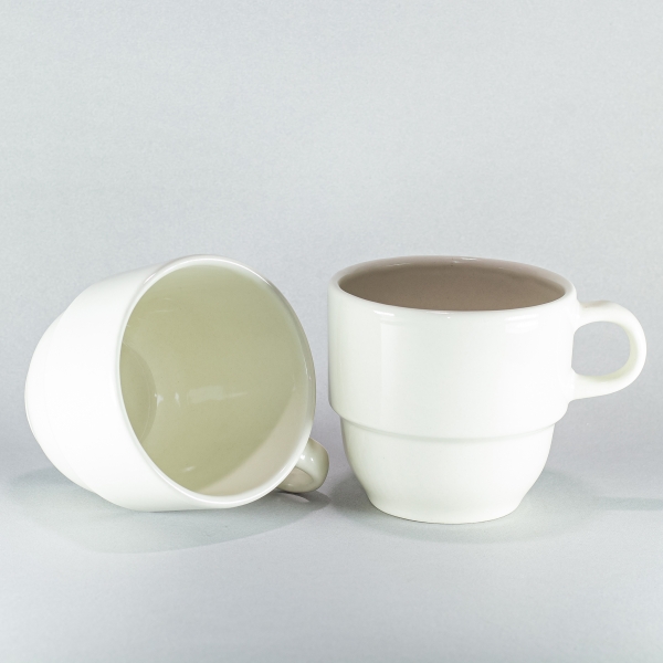 Caneca Cerâmica Torre Off White 200ml