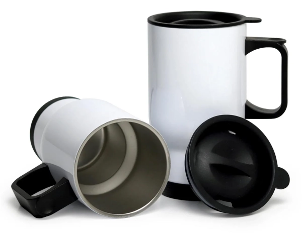 Caneca Térmica Inox 475ml Branca c/ Tampa - Image 2